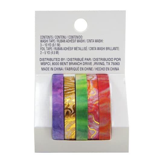 12 Packs: 5 ct. (60 total) Marbling Narrow Crafting Washi Tape by Recollections™